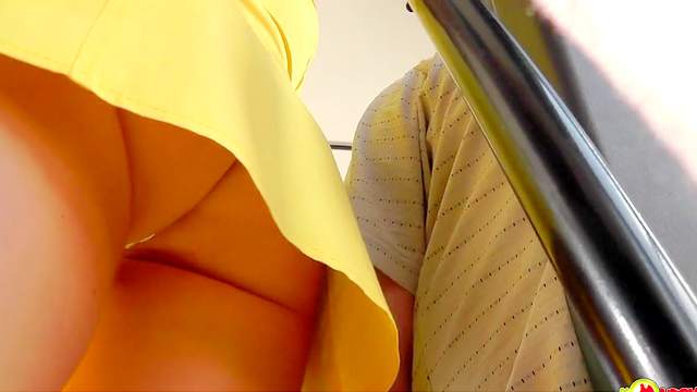 Hot upskirt in the voyeur public scene