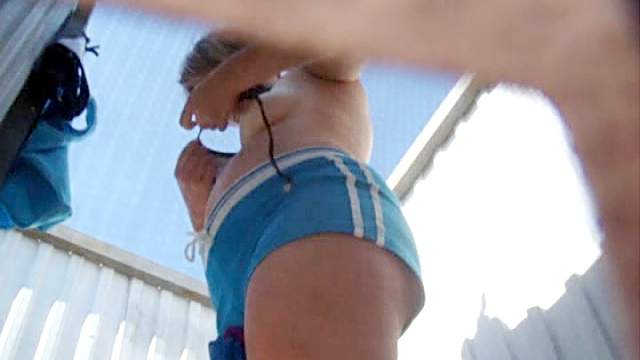 Outdoor voyeur clip without panties with amateur