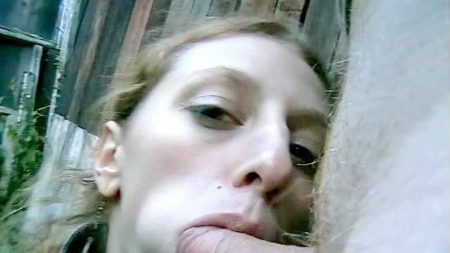 Cute blonde sex outdoors