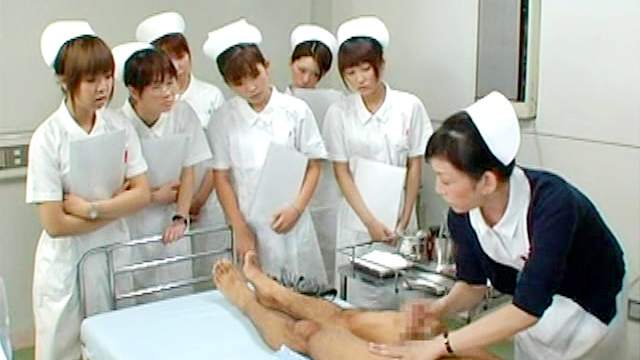 Asian nurse is sitting on the face