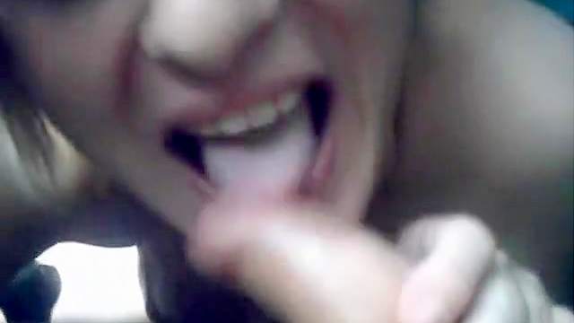 Slutty amateur is sucking this tasty dick