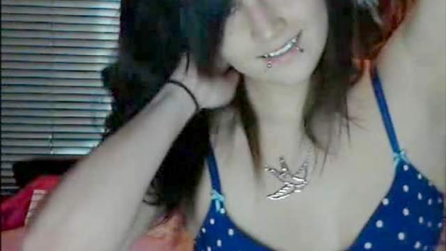 Cute dark-haired chicks is masturbating her shaved pussy on the webcam