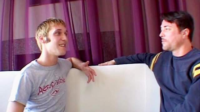 Gay dude is cock riding a hot dick on the sofa