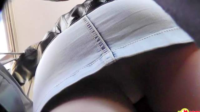 Upskirt voyeur clip of a sweet ass in public