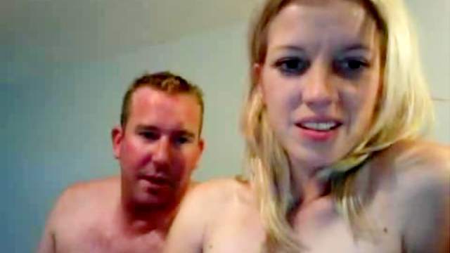Slender blonde is fucking with her bf on the webcam