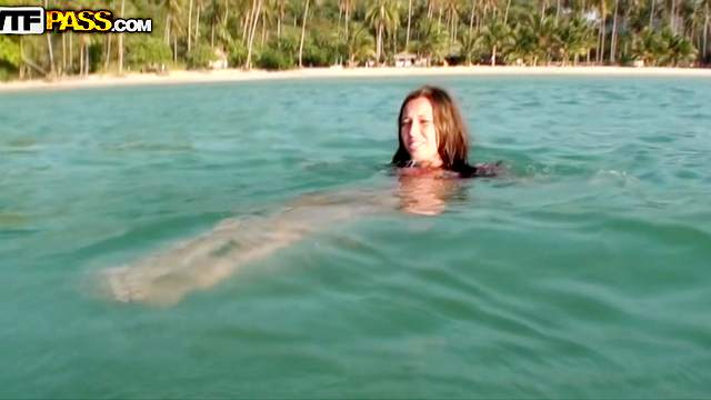 Splendid teen gets banged on the beach