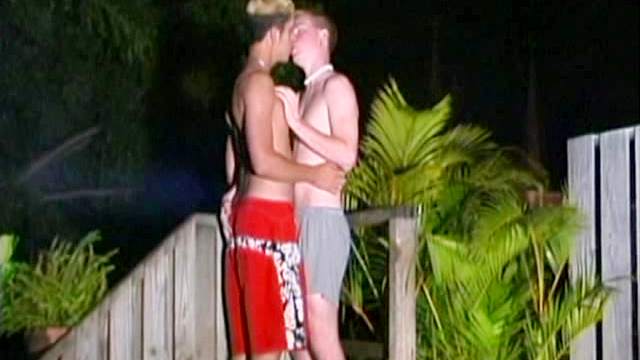 Two lovely boys are fucking during night