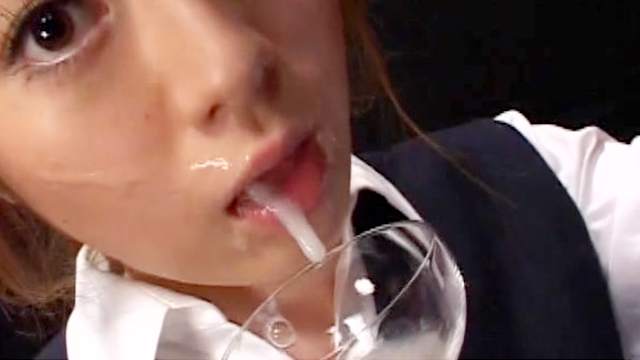 Asian beauty is swallowing load of jizz