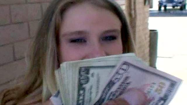 Spicy blonde is sucking dick for cash