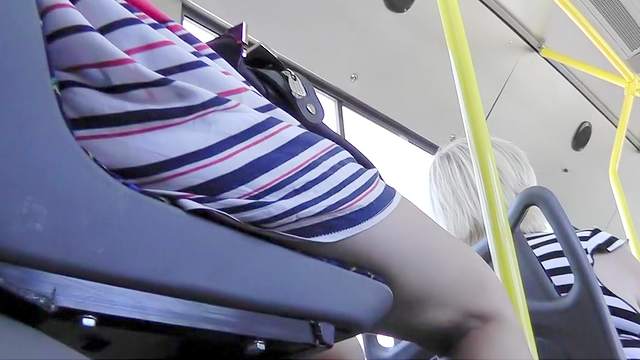 Cute upskirt in the public transport