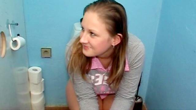 Denisa has that cum swallo in gloryhole toilet