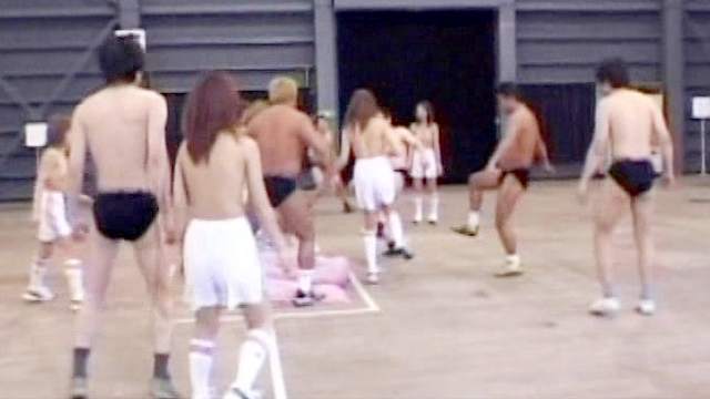 Japanese teens are getting naked in the hangar