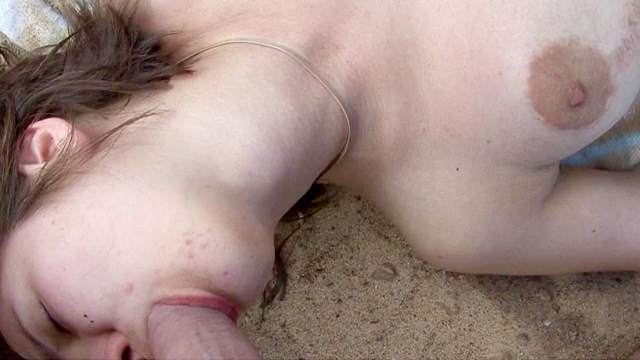 Beach, Big tits, Blowjob, Doggy style, MMF, Natural tits, Outdoor, Threesome