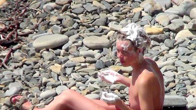 Amateur, Beach, Nudist, Outdoor, Soapy, Watching