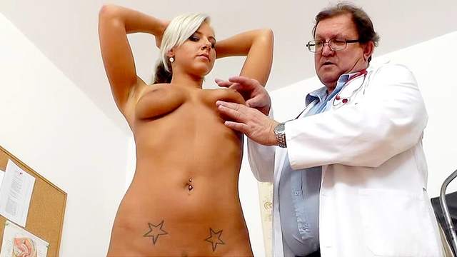 Beauty blonde Nathaly Heaven and her doctor
