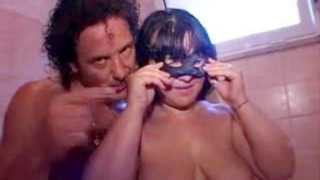 Fatty in a masked gangbang