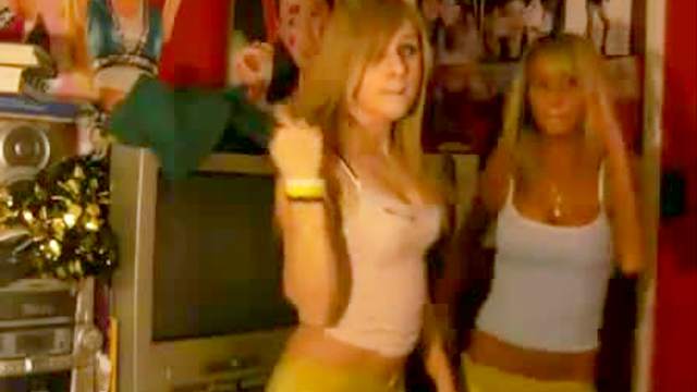 Fun teens in tank tops webcam dance