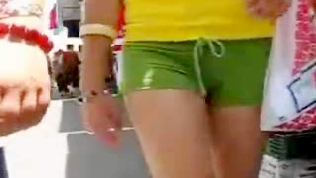 Asses in booty shorts in public