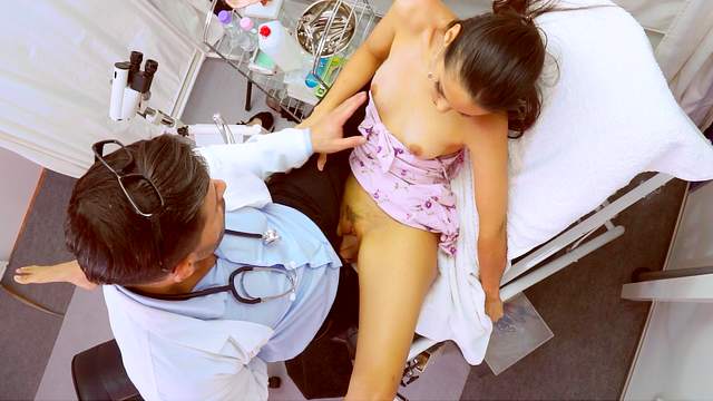 Beautiful brunette's doctor examination takes a hardcore turn