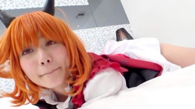 Cosplay redhead Japanese girlfriend getting penetrated