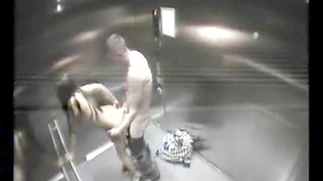 Couple fucks on security cam in elevator