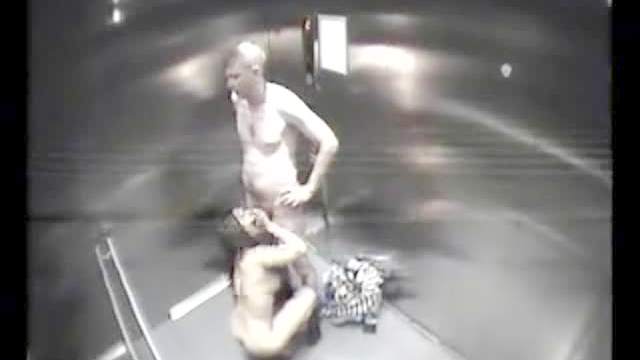 Couple fucks on security cam in elevator