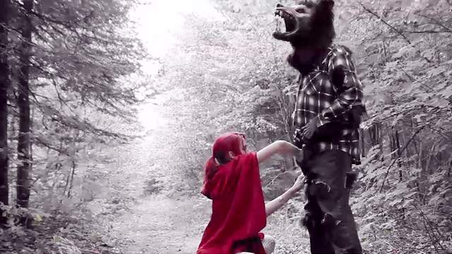 Red riding hood cosplay porn with the wolf throating her restless