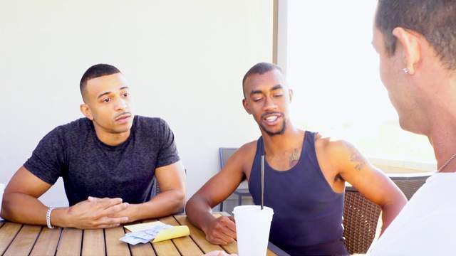 Aroused gay lovers share their passion for dick in a wild trio