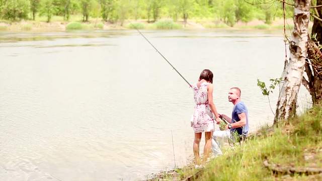 Strong passion by the lake for a busty teen and her boyfriend