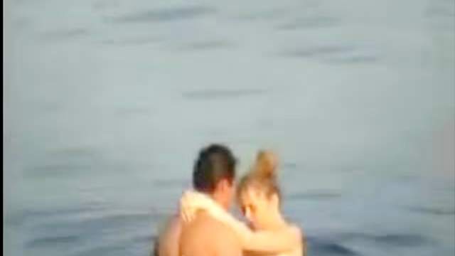 Voyeur porn of couple fucking in lake