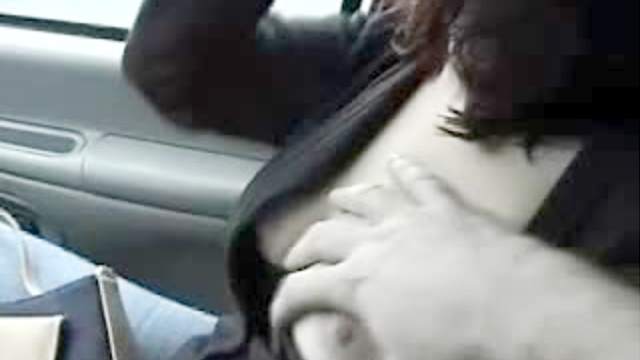 Cute amateur sucks cock in car