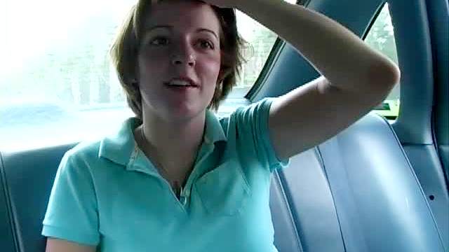 Slutty and skillful Alicia is doing blowjob in the car