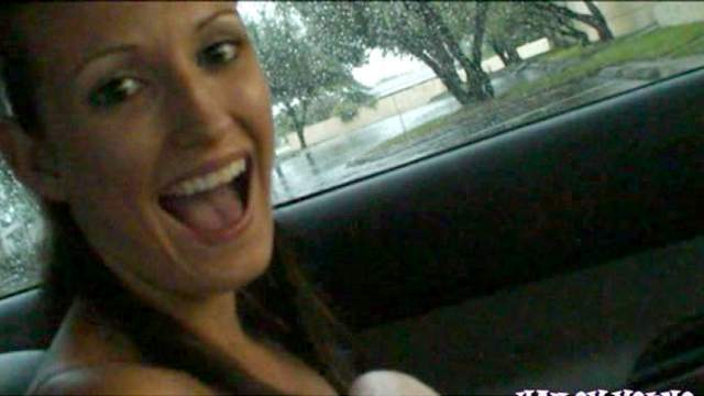 Hailey Young car blowjob is hot