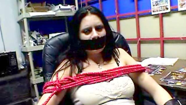 Tied up in the office supply room