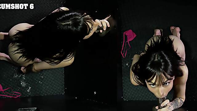 The kinkiest gloryhole blowjob with Emma Jade, she swallows too
