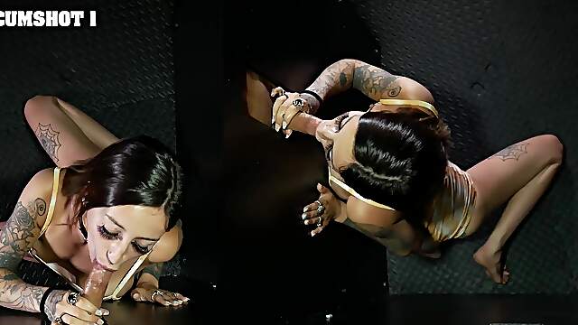 Interracial gloryhole sex with inked slut Anna Chambers