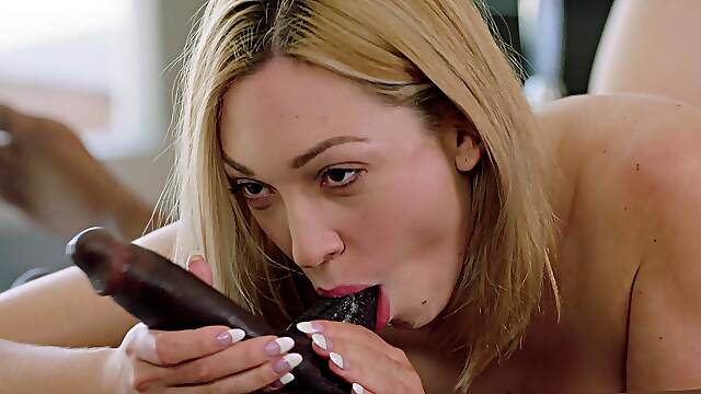 Blonde babes Lily Labeau and abigail mac ride bbc passionately