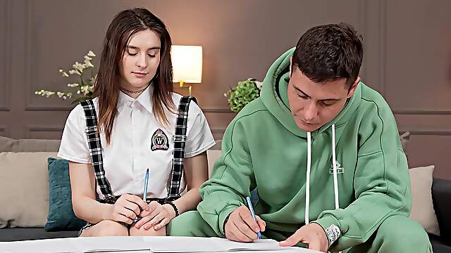 Jane White, a naughty college girl, loves giving blowjobs.