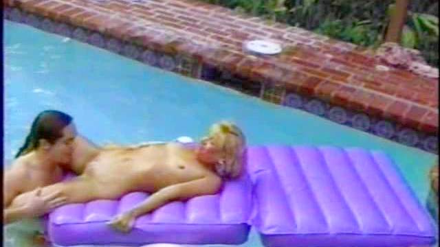 Skinny blonde skinny dipping and fucking