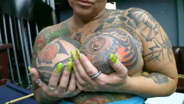 Head to toe tattoos on POV fuck slut