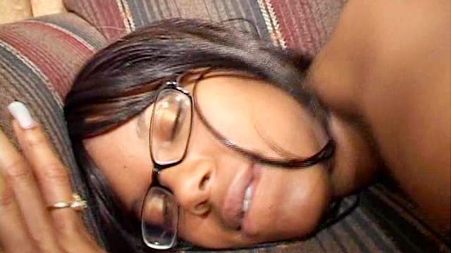 Black nerd in glasses fucked in her pussy