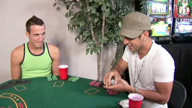Gay strip poker ends with anal fuck