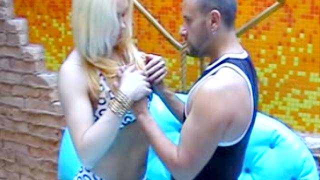 Shemale cocksucker bends over for butt fuck