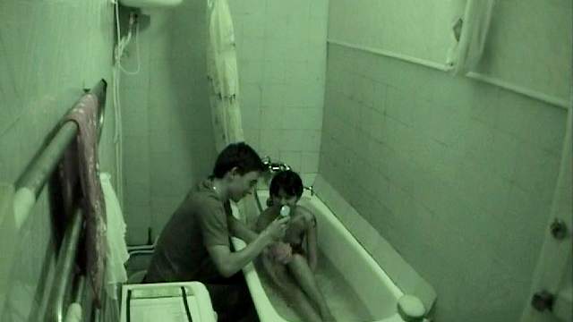 Hidden camera captures teen bathroom fuck