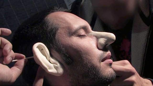 Alien makeup for a porn parody video