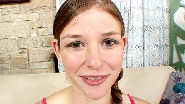 Lara Brookes is making cute blowjob with pleasure