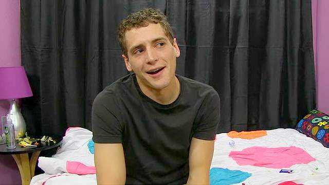 Slender teen talking dirty on the interview
