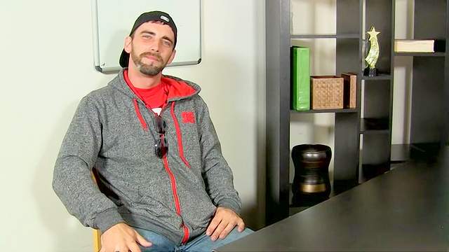 Cute dude is talking dirty on the camera