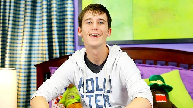 Cute teenager is giving nice interesting interview