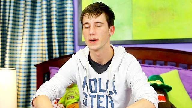 Cute teenager is giving nice interesting interview